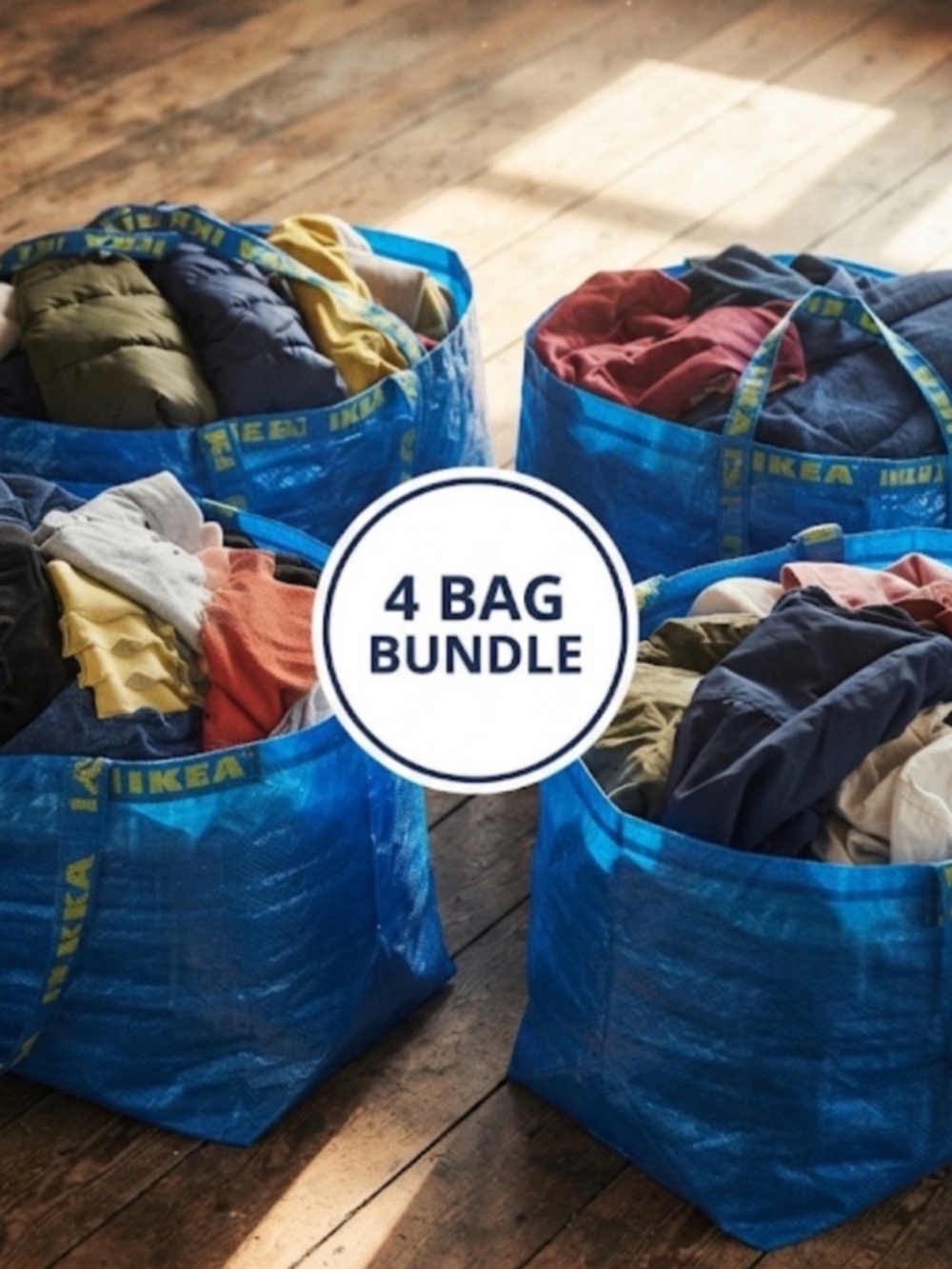 IKEA frakta huge blue bags, four bags included